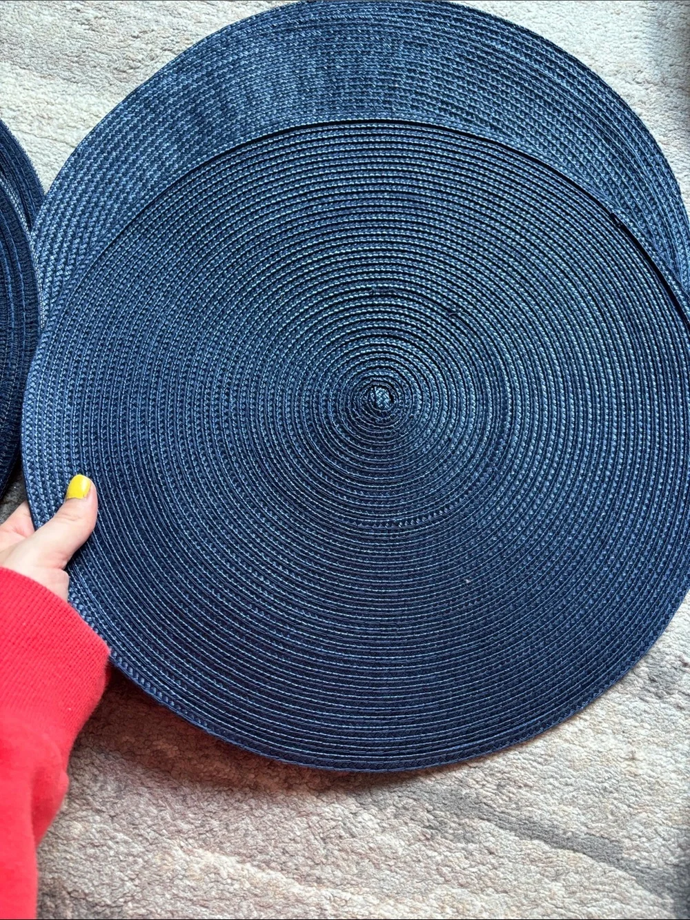 Blue Woven Round Placemats - All 12 included